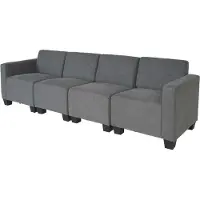 Mendler Modular 4-Sitzer Sofa Couch Moncalieri, Stoff/Textil grau