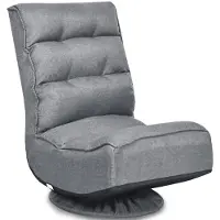 Costway Relax Sessel verstellbarer Klappsessel drehbarer Bodensessel Sofasessel Bodenkissen grau