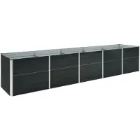 vidaXL Garten-Hochbeet Verzinkter Stahl 400x80x77 cm Anthrazit