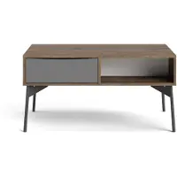 Ebuy24 Elly Couchtisch mit 1 Schublade und 3 Regalen braun,grau.