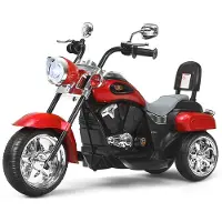 Costway 6V Elektro Motorrad mit verstellbaren Scheinwerfer Sound & Hupe Kindermotorrad für Kinder ab 3 Jahren Rot