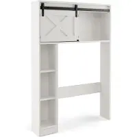 Costway Toilettenschrank mit Schiebetür, Toilettenregal Holz, Badezimmerregal Badezimmerorganisator freistehend, Überbauschrank Waschmaschinenregal, weiß