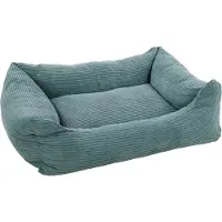 Flamingo Hundebett Velluto rechteckig blau, Maße: 100 x 80 x 25 cm