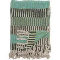 Bloomingville Creative Collection - Isnel Decke, Blue, Recycelte Baumwolle