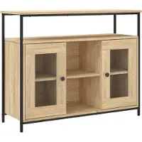 vidaXL Sideboard Sonoma-Eiche 100x35x80 cm Holzwerkstoff