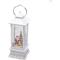 Konstsmide Weihnachtslaterne LED mit Weihnachtsmann und Hund (wit)
