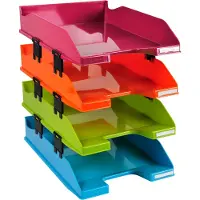 Exacompta Kunststoff-tischtablett Harlekin 4er-set Sortiert