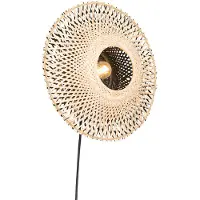 QAZQA Smarte Wandleuchte Bambus 30 cm mit Stecker inkl WiFi P45 Rina