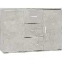 vidaXL Sideboard Betongrau 91x29,5x65 cm Holzwerkstoff