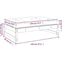 vidaXL Gartenhocker Honigbraun 120x80 cm Massivholz Kiefer