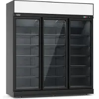 CombiSteel Tiefkühlschrank 3 Glastüren Schwarz Ins-1530F Bl