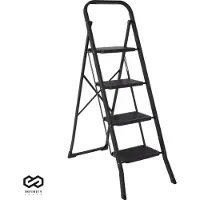 Brixy Infinity Goods Stabile Haushaltsleiter mit 4 Stufen – Zusammenklappbare Küchenleiter – Rutschfest –