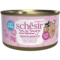 Schesir Baby Huhn mit Hühnerleber (in Bouillon) Nassfutter Kätzchen (Dosen)