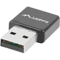 Lanberg NC-0300-WI, Kabellos, USB, 2400 Mbit/s, Schwarz