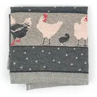 Bunzlau Castle Geschirrtuch Chickens Schwarz