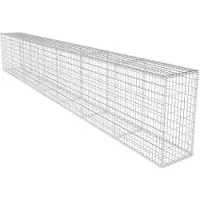 vidaXL Gabionenwand mit Abdeckung Verzinkter Stahl 600x50x100 cm