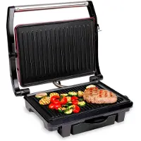 Alpina Kontaktgrill - Sandwicheisen - Antihaft - 1000W - Schwarz/Rot