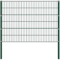 vidaXL Zaunelement mit Pfosten Eisen 176,5 x 120 cm Grün