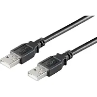 Alcasa Anschlusskabel USB 2.0 Stecker A an Stecker A, 1m, schwarz,