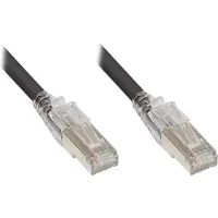 GOOD CONNECTIONS RNS Patchkabel mit Rastnasenschutz und Verriegelung, Cat. 6A, S/FTP, 500MHz, schwarz, 5m,