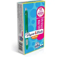 Paper Mate Injoy Gel, Ausziehbarer Gelschreiber, Gr?n, Gr?n, Transparent, Rund, Beidh?ndig, Medium