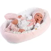 Llorens weinende Babypuppe Mimi Rosa mit Bett und Sound 42 cm