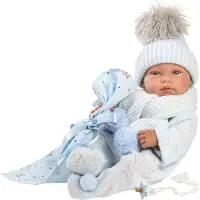 Llorens Babypuppe Tino Blau mit Handtuch 43 cm