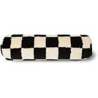 HK Living Kissen Ø 13 x 50 cm Wolle Schwarz/Weiß