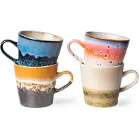 HK Living 70er Keramik Americano Tassen - 4er Set