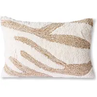 HK Living Fluffy Kissen Weiß / Beige 35x55 cm