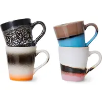 HK Living 70's Espressotasse 4er-Pack 8 cl Keramik Funky