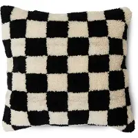 HK Living Kissen 50 x 50 cm Wolle Schwarz/Weiß