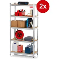 Easymaxx Schwerlastregal & Werkbank - Bis zu 175 kg Tragkraft je Regalboden - 180 x 90 x 40 cm - 2er-Set
