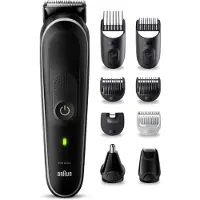 Braun 9-in-1 Styling-Set 5 MGK5410 Bart, Körper, Haar. Mit 100 Min. Akkulaufzeit, Aufbewahrungsbeutel, in Grau, Schwarz, Metall, Kunststoff, 1 mm, 2,1 cm, Universal, Bart, Ohr, Gesicht, Nase