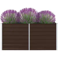 vidaXL Hochbeet 160 x 80 x 45 cm Verzinkter Stahl Braun