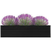vidaXL Hochbeet 320 x 40 x 77 cm Verzinkter Stahl Anthrazit