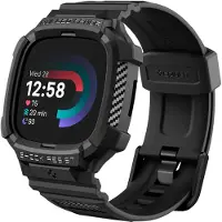 Spigen Rugged Armor Pro Case für die Fitbit Versa 4 / Sense 2 - Schwarz