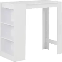 vidaXL Bartisch mit Regal Weiß 110x50x103 cm