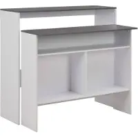 vidaXL Bartisch mit 2 Tischplatten Weiß und Grau 130 x 40 x 120 cm