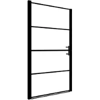 vidaXL Duschtür Hartglas 91x195 cm Schwarz