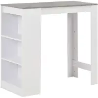 vidaXL Bartisch mit Regal Weiß 110x50x103 cm
