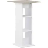 vidaXL Bartisch Weiß und Beton 60x60x110 cm