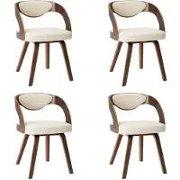 vidaXL Esszimmerstühle 4 Stk. Creme Bugholz und Kunstleder