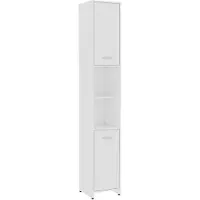 vidaXL Badezimmerschrank Weiß 30x30x183,5 cm Holzwerkstoff