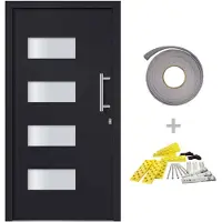 vidaXL Haustür Aluminium und PVC Anthrazit 100x210 cm