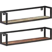 vidaXL Wandregale 2 Stk. 80 cm Altholz Massiv