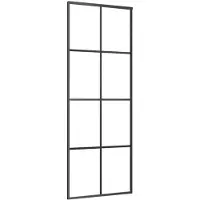 vidaXL Schiebetür Aluminium und ESG Glas 76x205 cm Schwarz