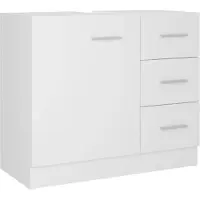 vidaXL Waschbeckenunterschrank Weiß 63x30x54 cm Holzwerkstoff