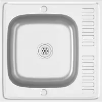 vidaXL Spüle mit Abtropffläche Set Silbern 600x600x155 mm Edelstahl