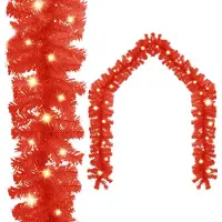 vidaXL Weihnachtsgirlande mit LED 10 m Rot
